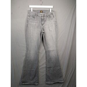 Lee Womens Gray Flare Leg Denim Jeans Size 12 Long